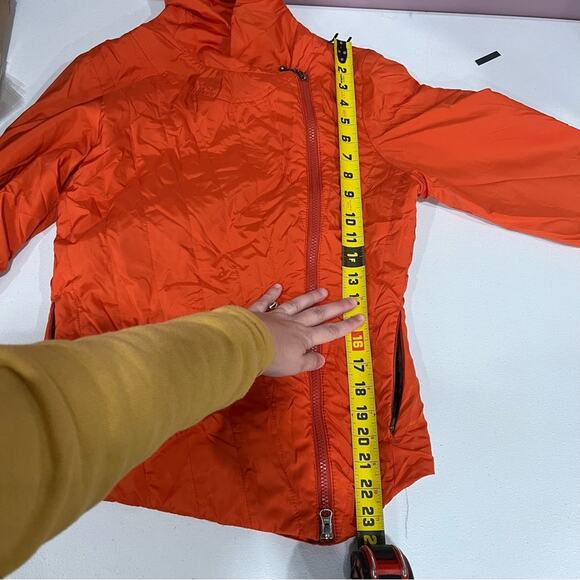 prAna Womens Jacket Orange Side Zip Quilted Collared Lightweight - Picture 10 of 10